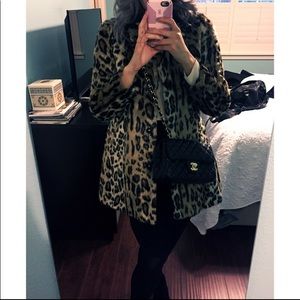 Topshop leopard print coat